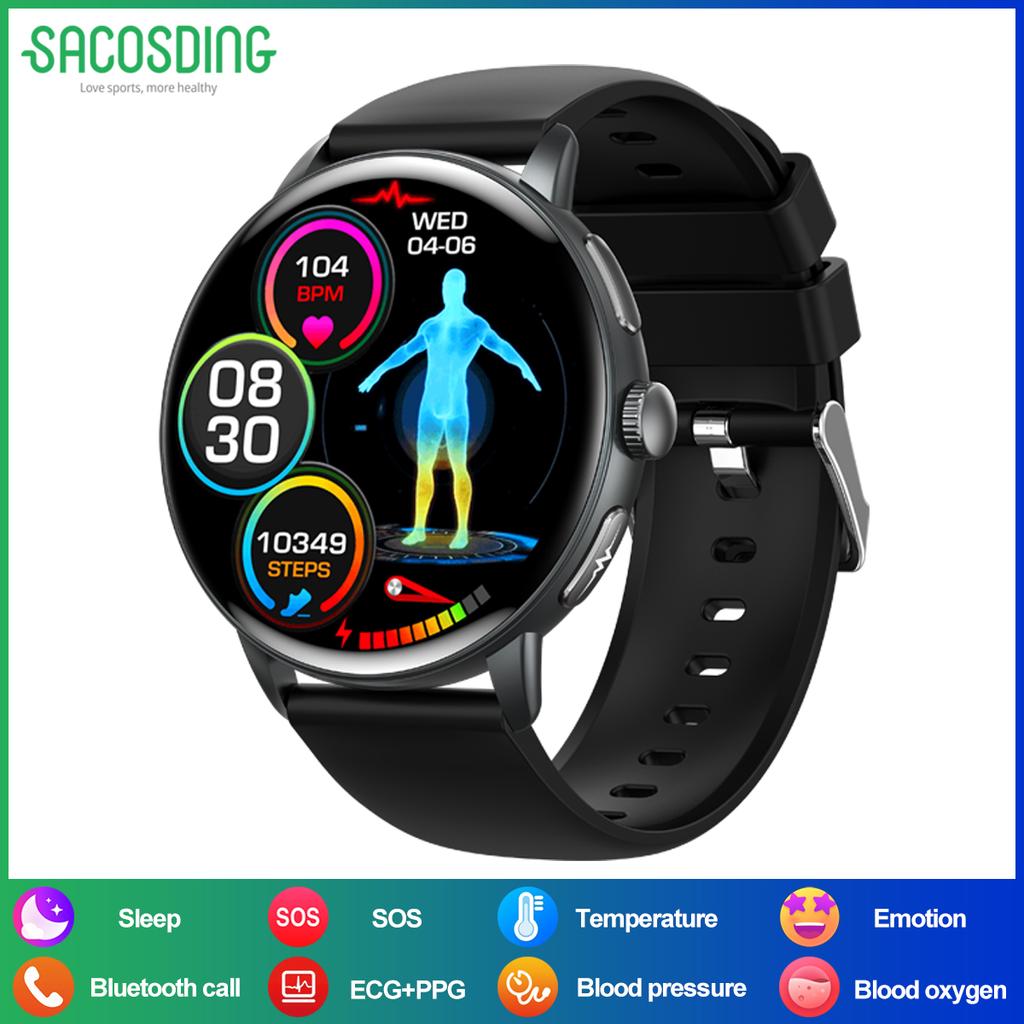 SACOSDING AMOLED Screen Men Smart Watch  Health Monitoring AI Dial AI intelligent Q&A BT Calling Outdoor Sports Fitness Women Smartwatch