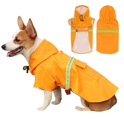 Dog Raincoat with Hood Pocket Reflective Adjustable Waterproof Slicker Rain Jacket for Small Medium Large Dog