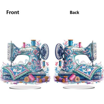 2D Flat Stitch Machine DIY Desktop Diamond Art Kits Diamond Painting Desktop Ornaments Kit for Home Office Desktop Decor