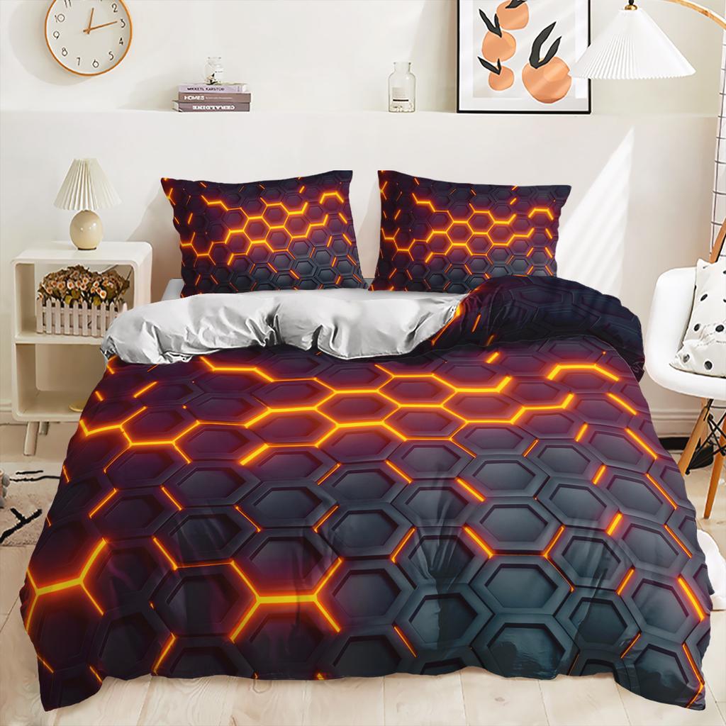 Three-Piece 3D Three-Dimensional Technology Quilt Cover Digital Printing Kit Bedding