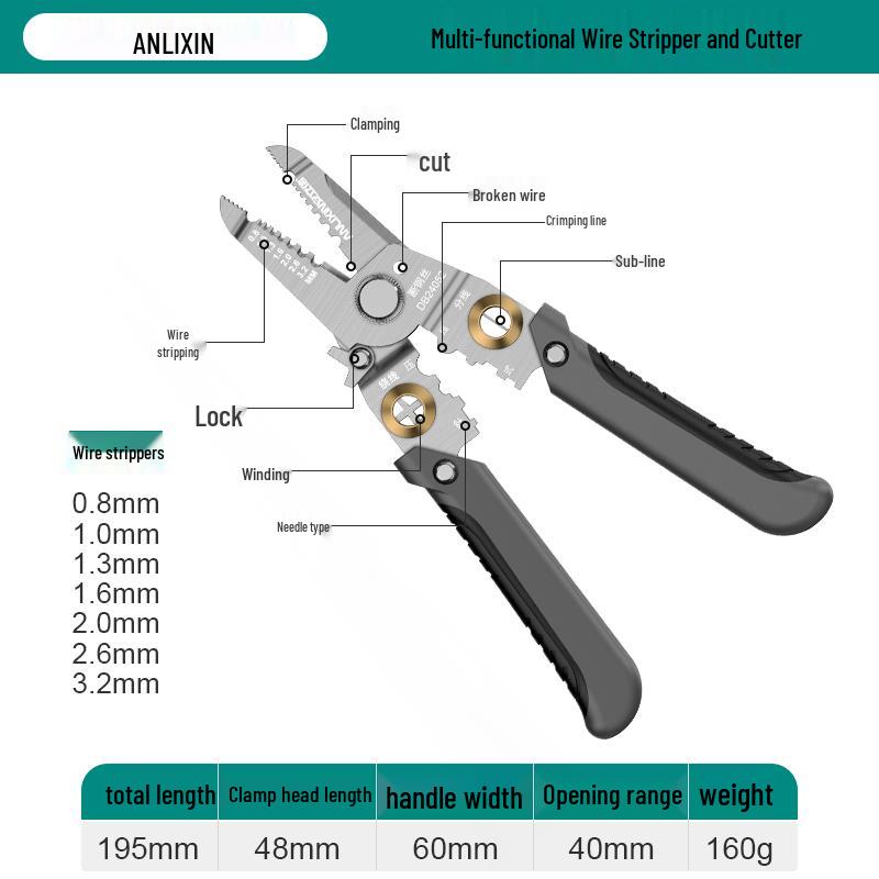 Anlixin Multifunctional Wire Stripper and Crimping Pliers