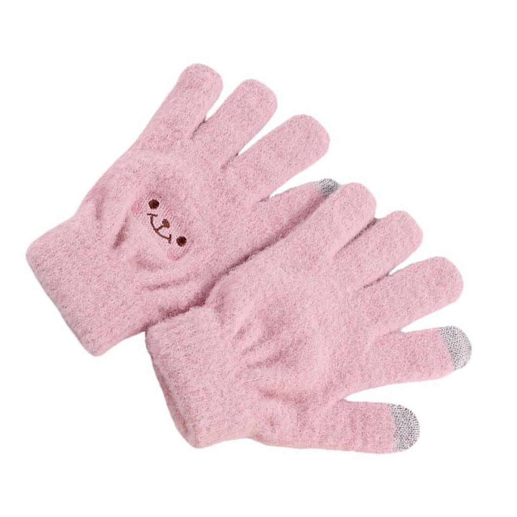 Winter   Glove Smile Face Design Elastic Thermal Warm Knit Glove for Women Girls