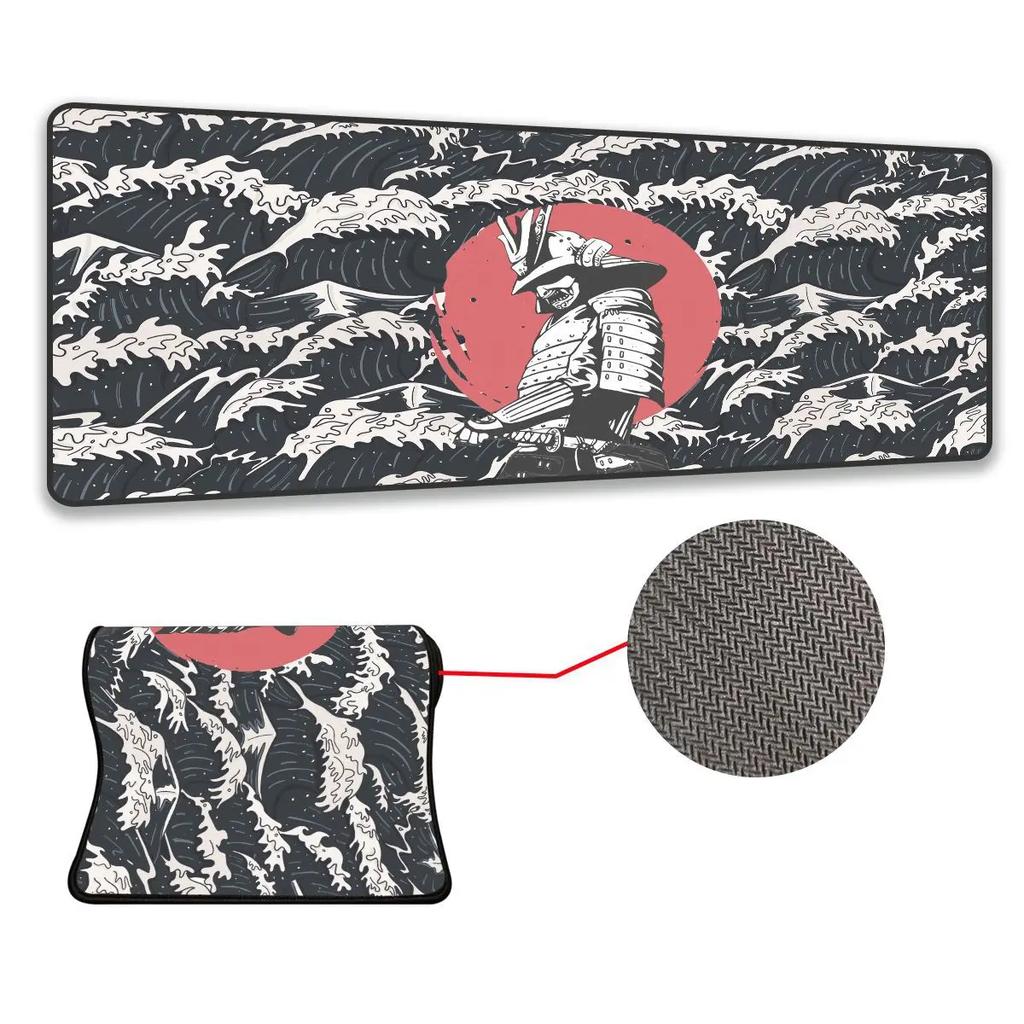Japanese Samurai Mouse Pad Gaming XXL New Computer Home Accessories Deskmat Anti Slip Office Natural Rubber Carpet Game Desk Mat