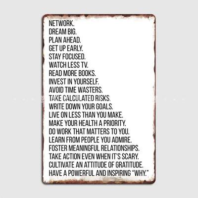 Network Dream Big Metal Sign Wall Mural Mural Classic Plaques Tin Sign Posters