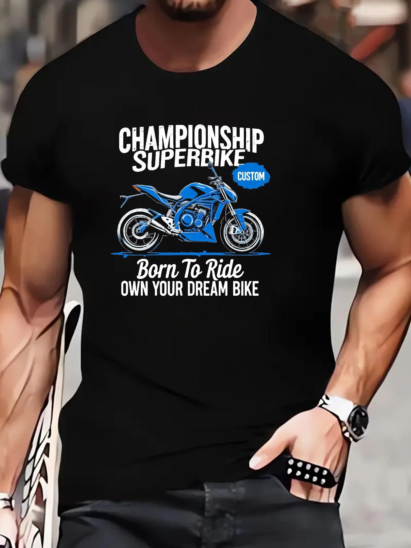 Championship Motorcycle Graphic T-shirt - Royal Blue XXL