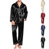 Herren Langarm Schlafanzug Set mit Stoff für Frühling und Herbst, Loungewear für Zuhause