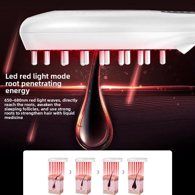 F6 New Electric Hair Growth Applicator, Negative Ion Hair Care, Hair Comb EMS Micro-current Red and Blue Light Vibration Massage