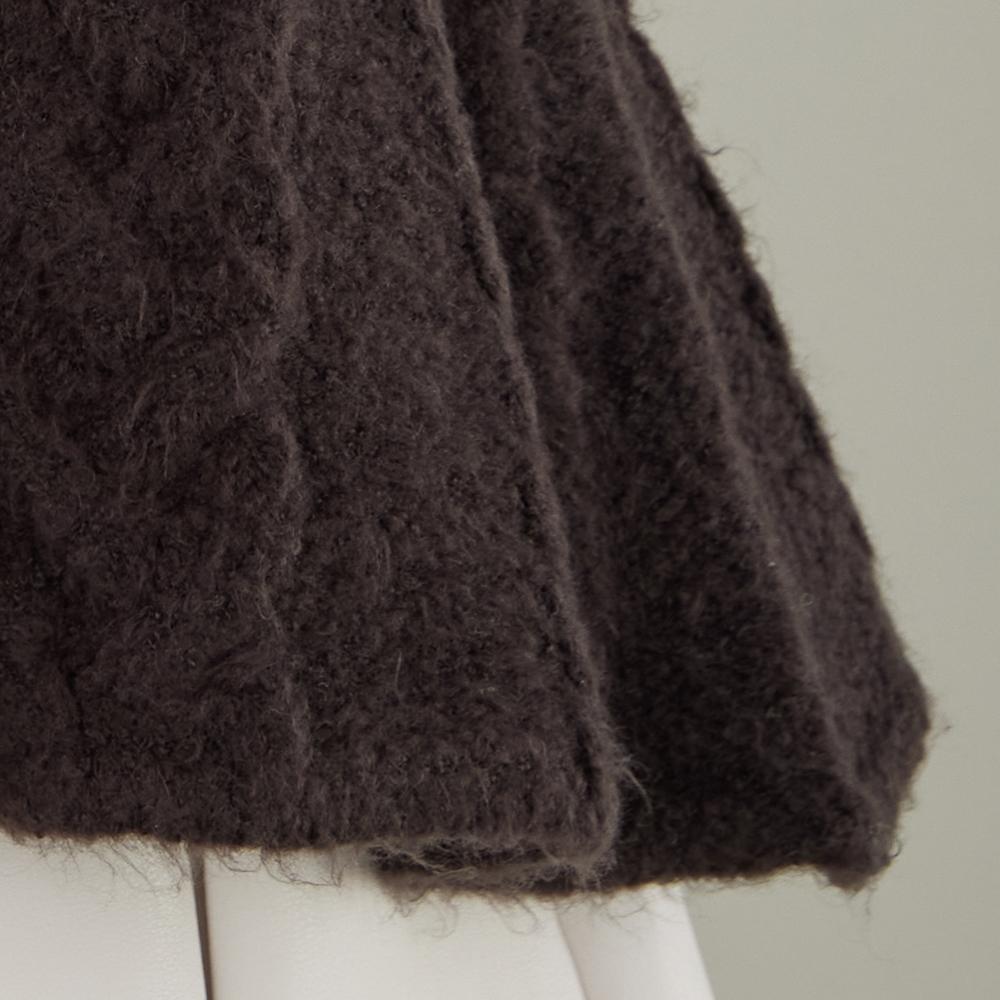 J.JANE Flower Midi Knit Zip-Up Vest (Dark Chocolate)