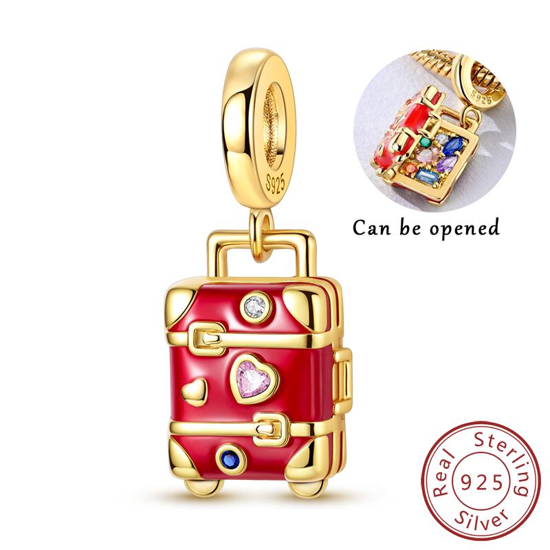 Original Charms Beads Pendant Copper Red Polka Dot Doll Charms Fit Bracelet Necklace Pendant For Women Jewelry Gift
