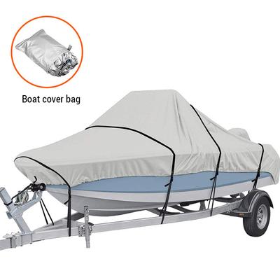 Boat Cover 11-22ft Outdoor V-Shaped Yacht Dust Cover Rainproof Boat Cover Sunscreen Taffeta 190T