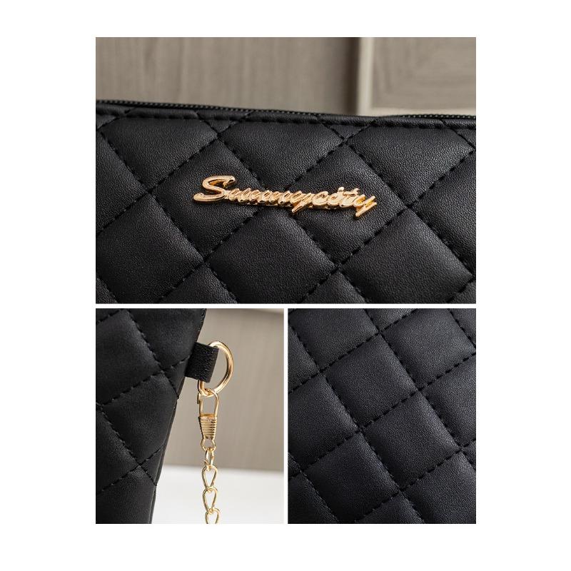 Small Bag, Diamond Grid Shoulder Bag, Women's Makeup Bag