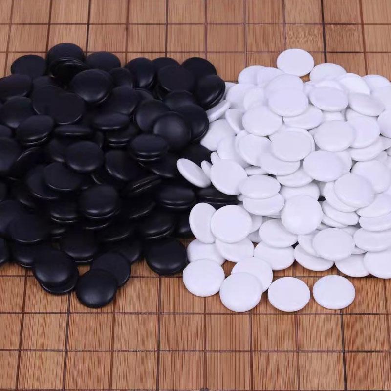 Magnetic Melamine Go Stones: Imitation Jade Black & White for Kids and Students