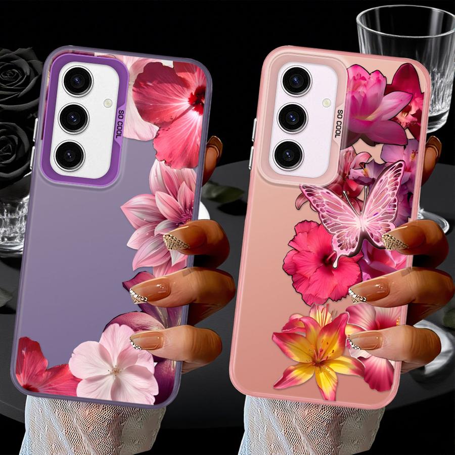 Cartoon Flower Art Case for Samsung Galaxy A12 A13 A32 A36 A16 A34 A25 A73 A23 A71 A72 A14 A56 A17 A52 A54 Phone Cover