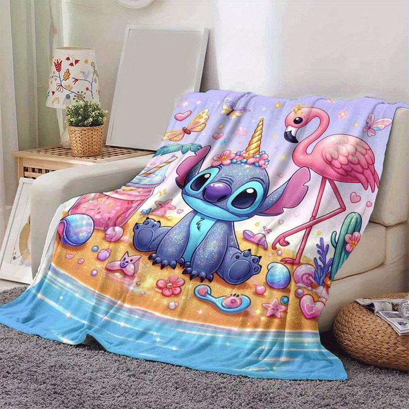 1pc Cute Stitch Printing Blanket - Soft, All-Season Throw for Living Room, Bedroom,Personalized Gift with Adorable Cartoon Design