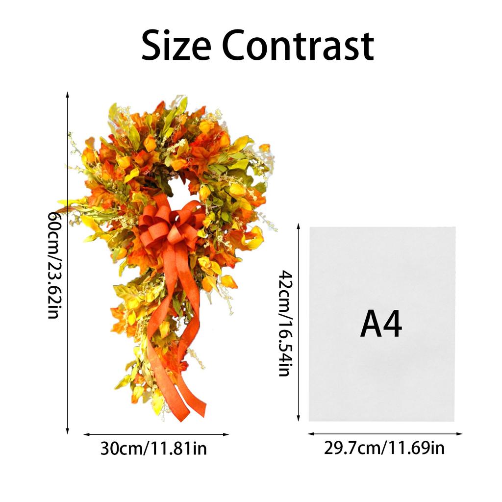 23 Inch Artificial Autumns Fall Wreath Fall Door Wreaths Wreath Fall Wreaths Farmhouses Wreaths Thanksgiving Decor For Front Door