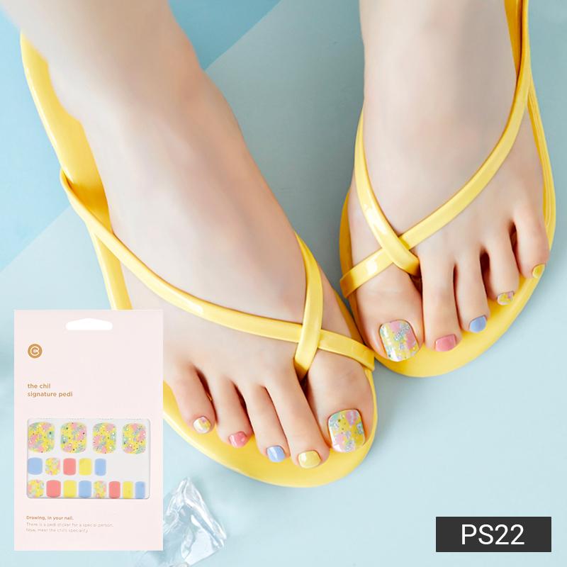 

Тропический побег Педикюр Наклейки для ногтей - 37 самоклеящихся типсов, темы тропических фруктов и моря, быстрый 5-минутный педикюр разноцветный