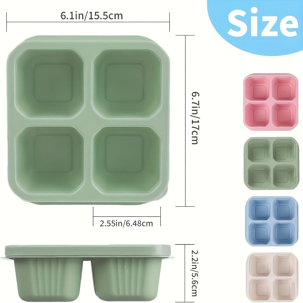 2pcs 4-compartment Bento Boxes with Lids, Microwave & Dishwasher Safe, 4 Colors, Ideal for Meal Prep, Office, Camping & School