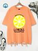 Oversized Washed TShirts Womens Cotton Lemon Brings Good Mood Prints T Shirt Summer Comfortable ONeck Tops YK Woman Clothes