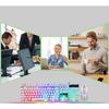 Tastatur Maus Combo Punk Retro Tastenkappen USB Kabelgebunden Bunt Hintergrundbeleuchtet Langlebiges ABS Tastatur und Maus für Gaming Laptop PC