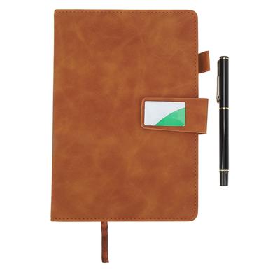 A5 Notizbuch PU-Leder Einband Lesezeichen mit Band Tintenfestes Dickes Papier Liniert Notizbuch mit Stift für Büro Reise