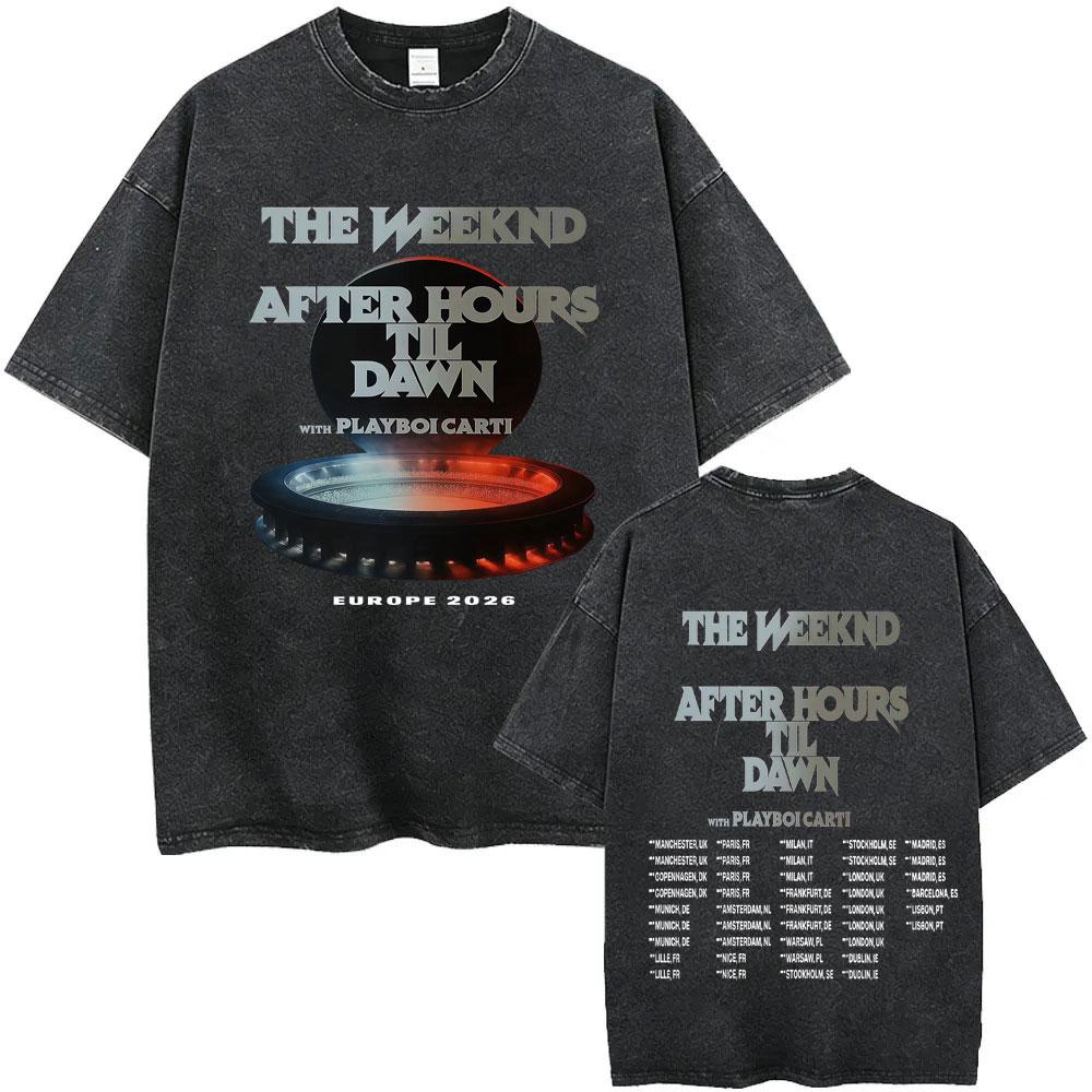 Hot Sale The Weeknd Vintage Graphic T Shirts Harajuku Music YK Short Sleeve Tshirt Unisex Gothic Casual Crewneck Tshirts