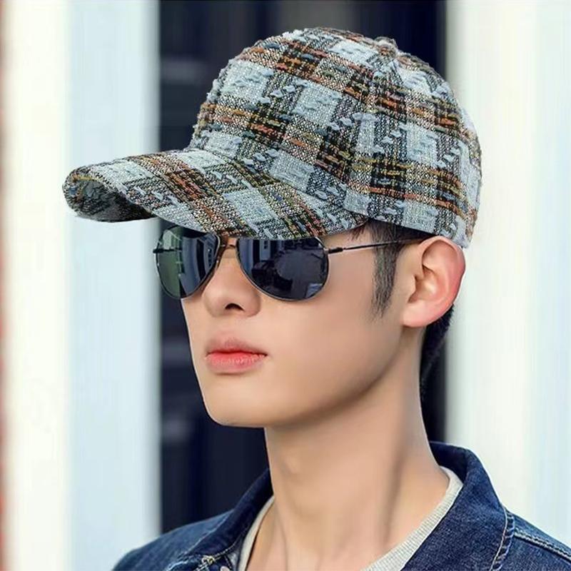 Baseball Color Contrast Blocking Houndstooth Check Women Men Her Him For Fresh Caps Peaked Hats Sunshade Versatile Breathable Outdoor Snapback