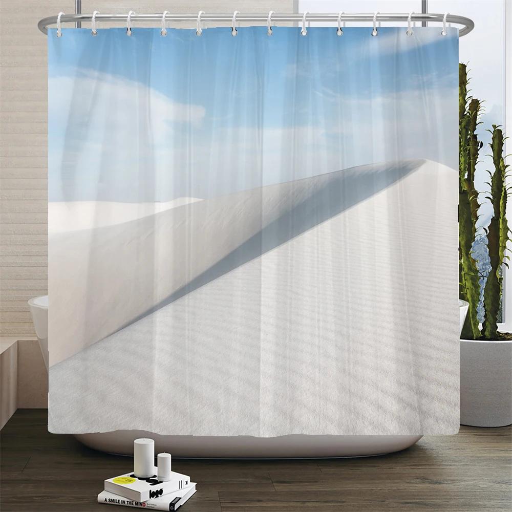 

Natural Desert Scenery Shower Curtain 3D Printed Landscape Bathroom Curtain Fabric Bath Curtains Home Decor Waterproof With Hook W60H190(CM)-1 Pcs