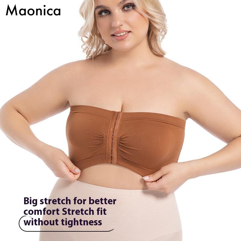 Europeisk Storlek Stor Storlek Enradig Underkläder Bröststöd Bröstknäppta Linnen Tunna Andningsbara Underkläder för Kvinnor