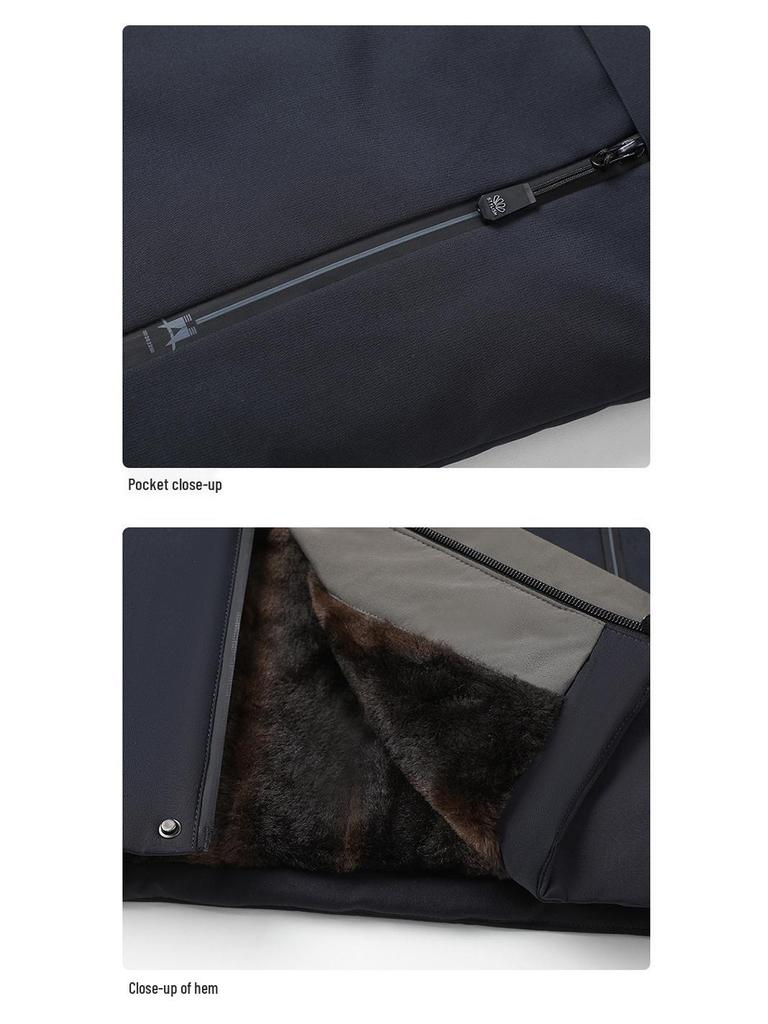 Men's Winter Plus Velvet Thickened Parkas: Warm Cotton Jackets for Middle-Aged and Elderly