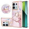 For Xiaomi Redmi Note 13 Pro 5G/Poco X6 5G Case with Ring Kickstand Marble Pattern Electroplating TPU Back Cover