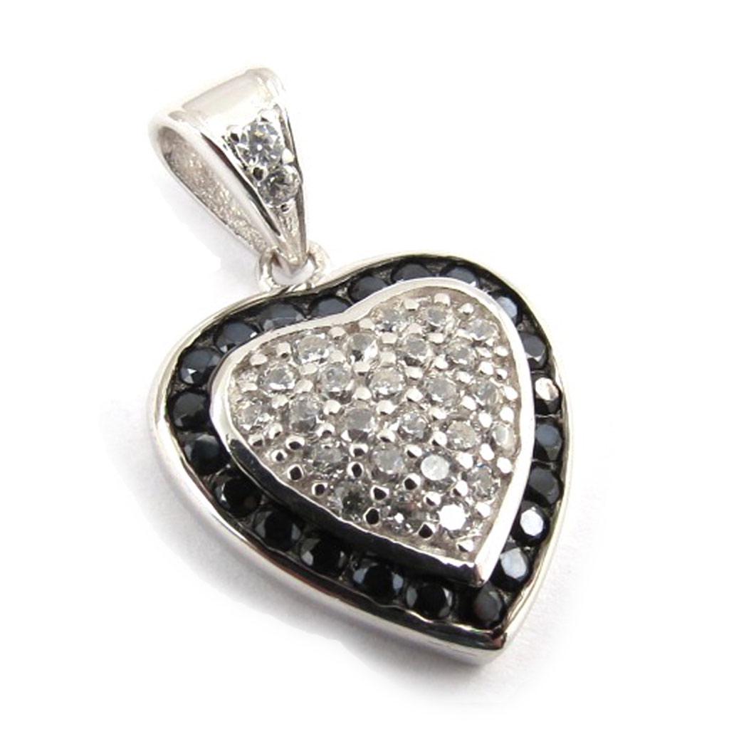 

Les Trésors De Lily [J9548] - Серебряный кулон Love Divine черный белый