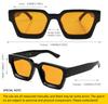 Retro and Fashionable Rectangular Sunglasses with Colored Lenses for Men and Classic Rectangular Black Sunglasses with UV400 [SHEEN KELLY] Women.
