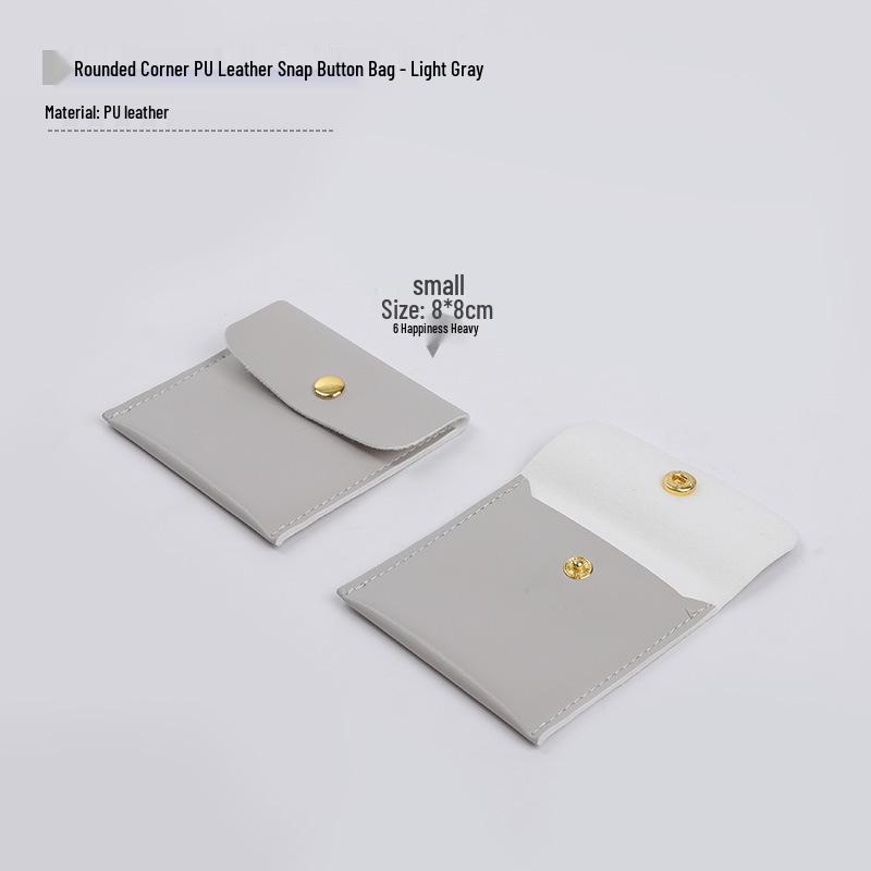

Gold Snap PU Leather Jewelry Bag for Rings, Necklaces & Earrings - Ornament and Gift Storage
