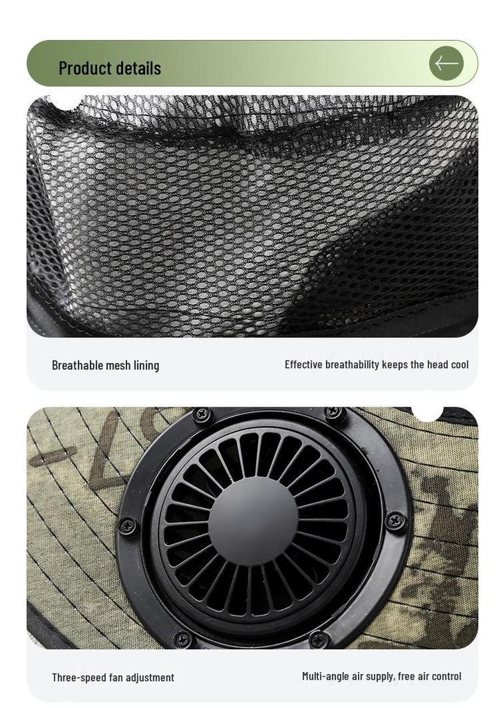 Solar-Powered Wide Brim Fisherman Hat with Fan for Sun Protection, Rechargeable and Portable for Outdoor Travel