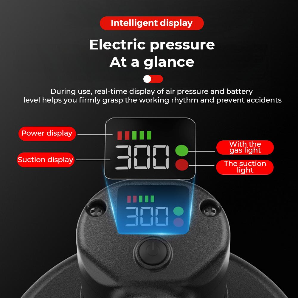 Powerful Electric Vacuum Suction Cup 300KG Load Heavy Duty Granite Tile Glass Lifter Intelligent Display Industrial Grade