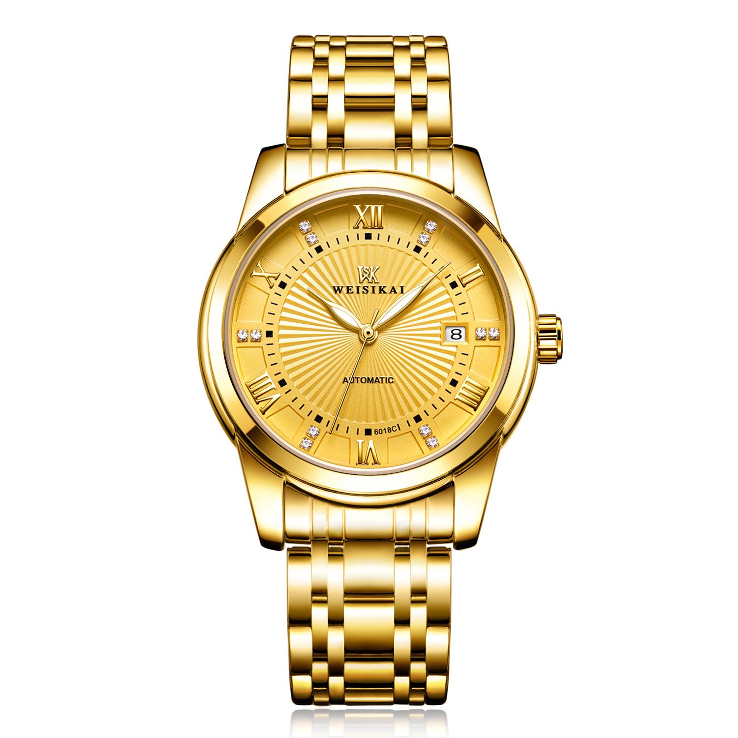 

Новые роскошные мужские часы высшего бренда с коробкой, ночником, водонепроницаемые часы, мужские механические часы