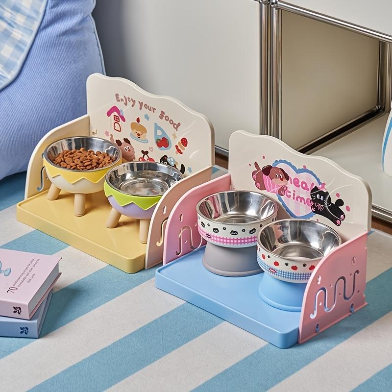 Pet Feeding Table For Cats And Dogs Anti Splash Anti Spill Easy To Assemble Washable Feeding Station For Food Water Bowls
