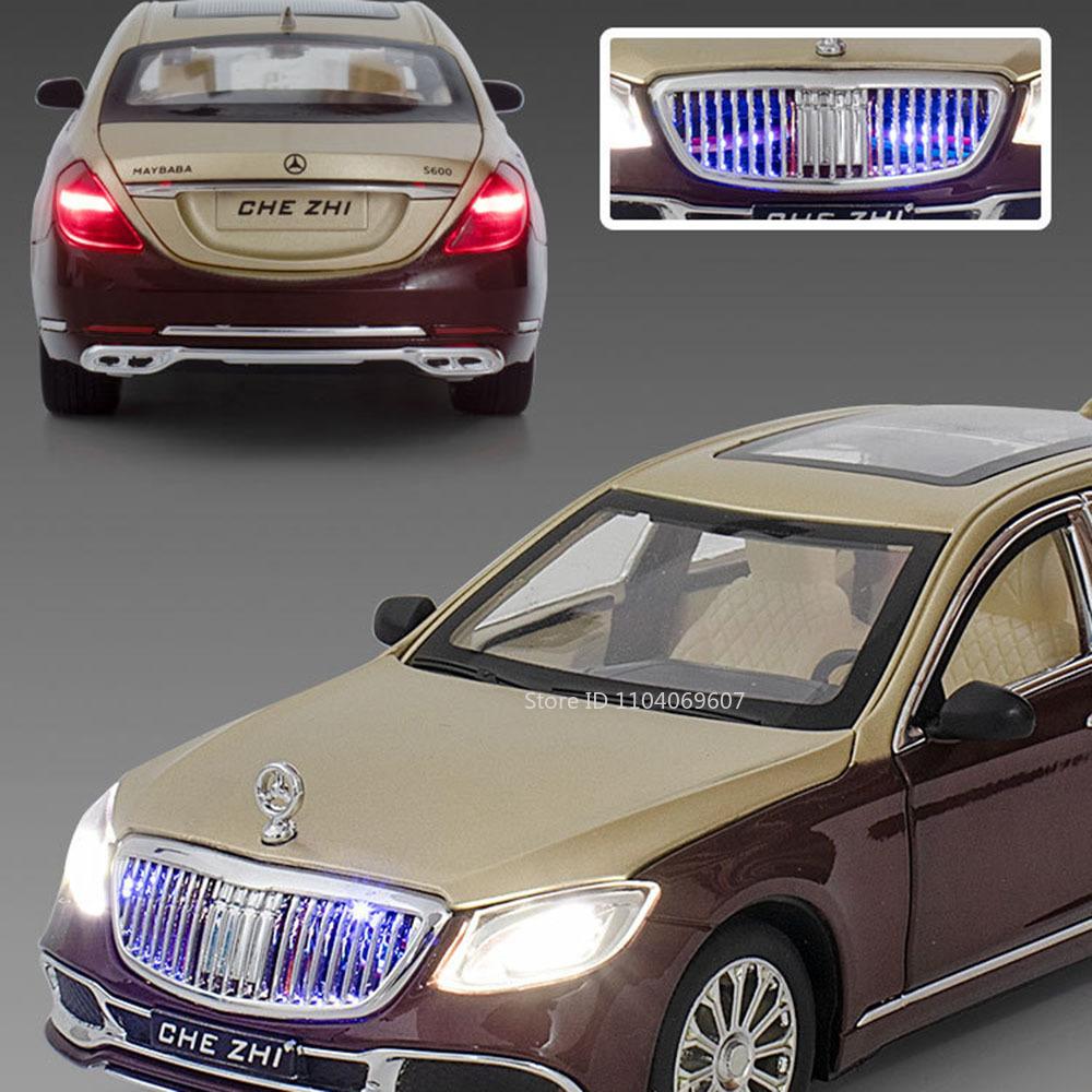 1:24 Gls600 Miniaturmodellauto Spielzeug Legierung Druckguss Sound Licht 6 Türen zu öffnen Rückzieher Schmuck Fahrzeugmodelle Für Jungen Geschenke