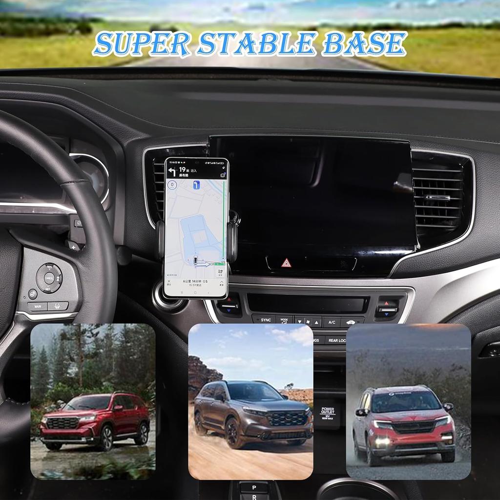 Phone Mount for Honda Pilot 2016-2022, Phone Holder Mount with Self-Adhesive Base for Dashboard Air Vent Lower, Compatible with iPhone & All
