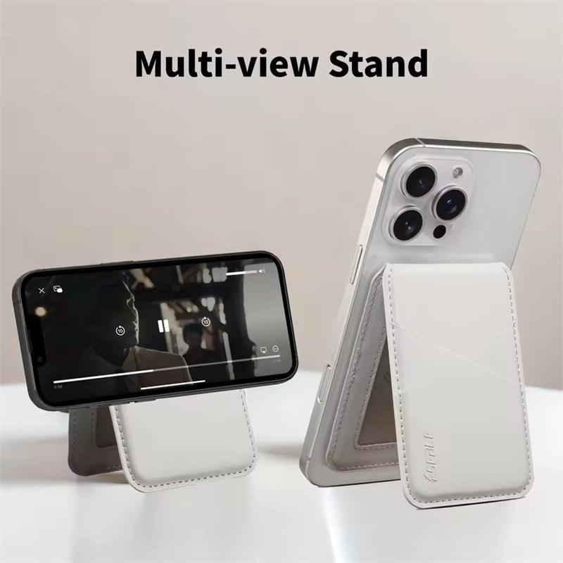 

Роскошный кожаный магнитный держатель для карт Magsafe для мобильного телефона для iPhone 14 11 12 13 15 16 Pro Max Plus RFID Защита от считывания банковских ID-карт