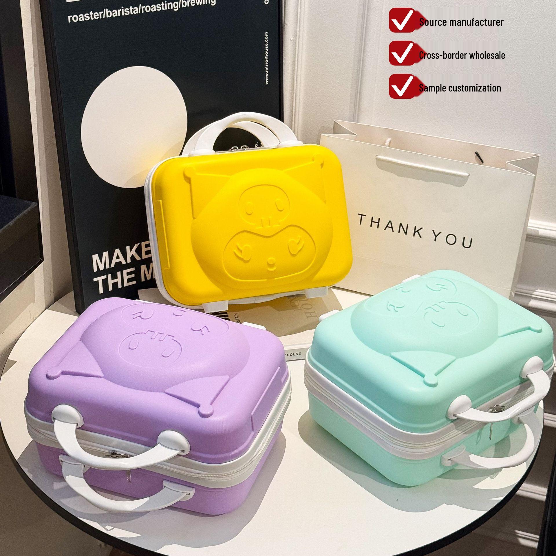 14-Inch Carry-On Suitcase & Cosmetic Case with Logo Printing, Model P002 14-inch No Lock