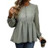 Autumn Women's Cross Border Solid Colour Long Sleeve Jacquard Shirt