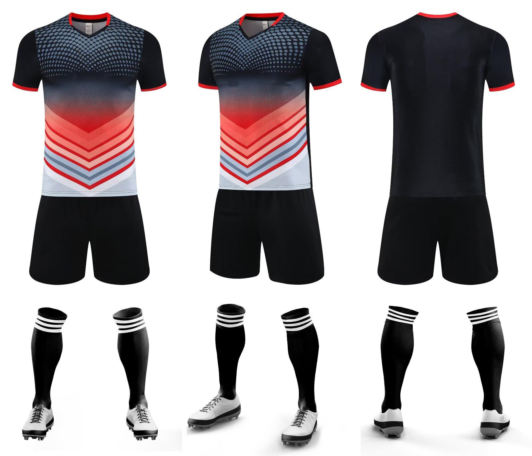 

Quick-Dry Football Jersey Set for Adults & Kids - Loose Short Sleeve for Professional Training & Competition M чёрный