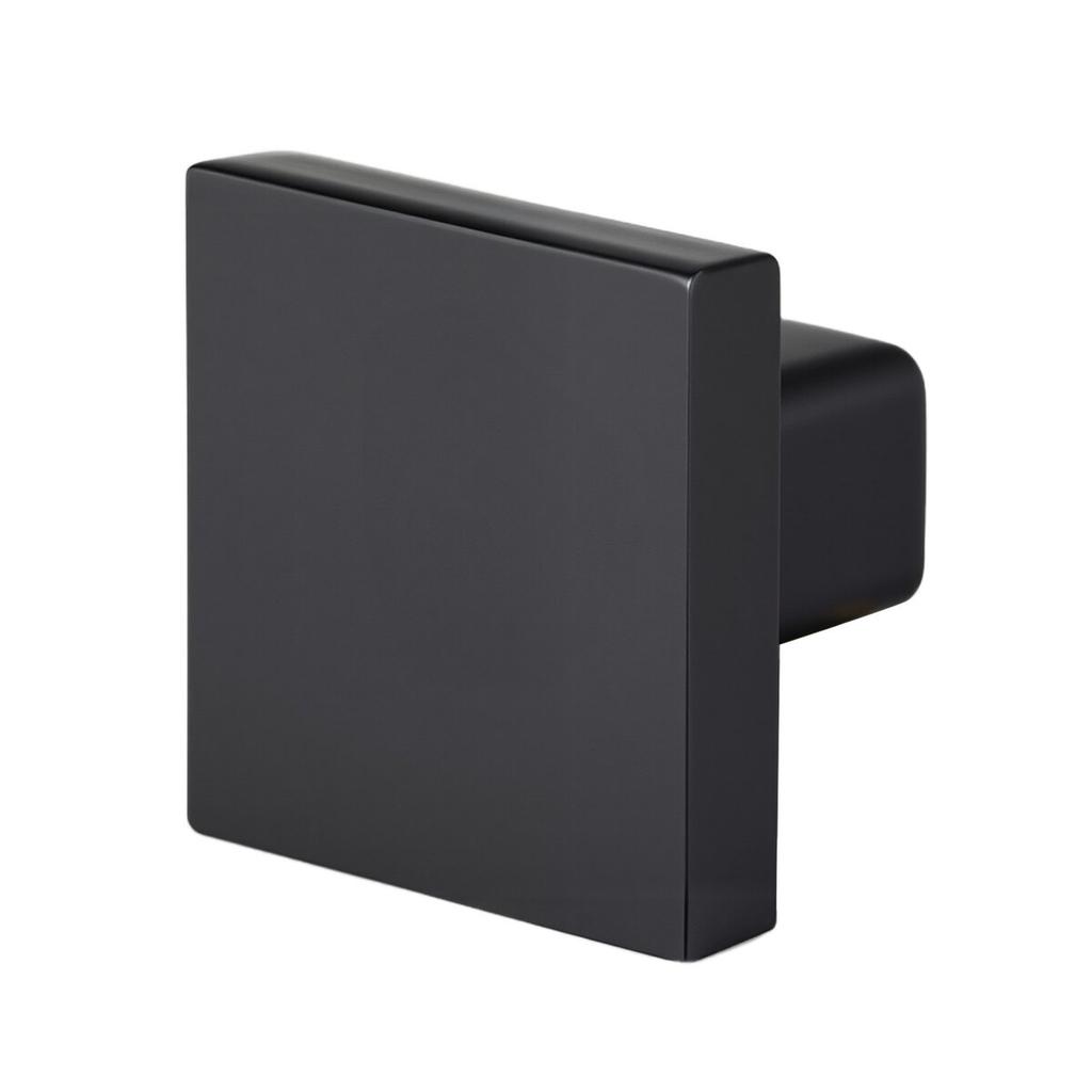 Cabinet Knobs, 10 Pack, 30 Mm Black Zinc Alloy Drawer Pulls & Door Handles, Square Kitchen Solid Knobs Dresser Handles, Cupboard Hardware with Screws