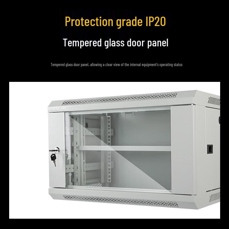 Shengwei 6U Wall Mount Network Cabinet with Tempered Glass Door