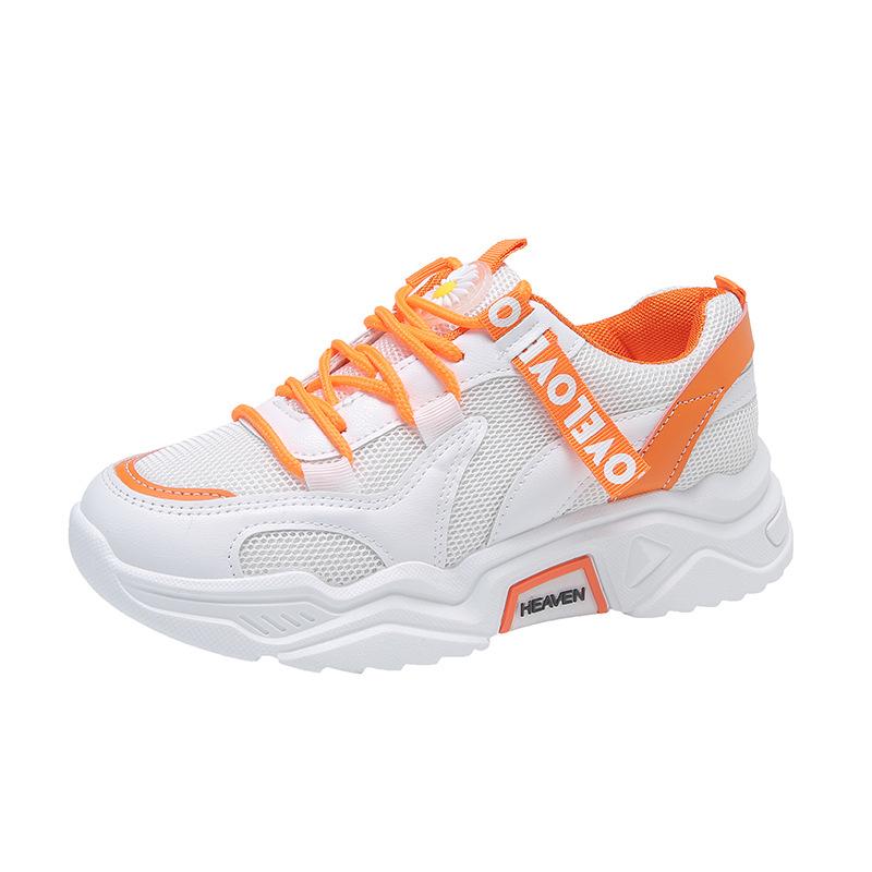 

Сетчатые кроссовки женские новые повседневные на платформе студенческие дышащие спортивные папины кроссовки тренд 40 оранжевый