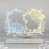 Romantic Double Heart Photo Card Frame 3.5 Inch Acrylic Anime Card Brick Display Case Collection CP Double Grid Photocard Holder