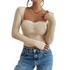 Herbst Damen Bluse Y2K Temperament Schlank Plissee Langarm Top