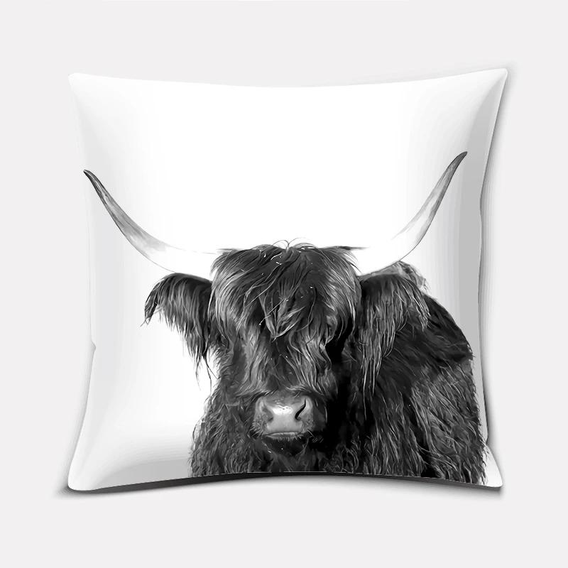 

Домашний декор Шотландская высокогорная корова узор Супер мягкая наволочка Подушка для дивана Декоративная подушка 45x45см 12x12Inch