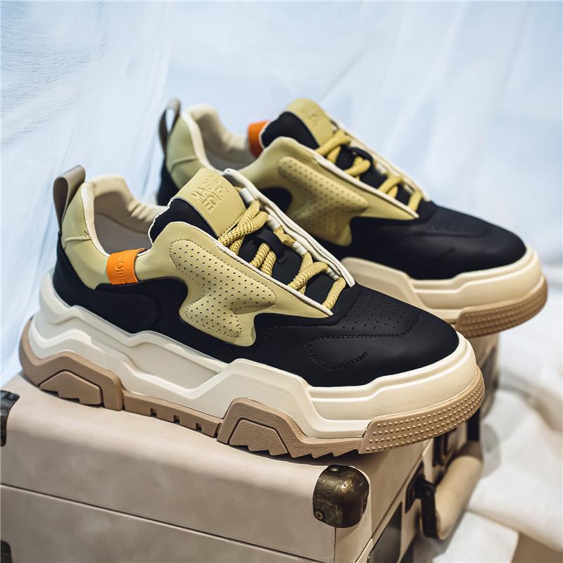 ins fashion men's shoes 2024 winter new casual shoes platform heightening white shoes Korean version trend low-top men's board shoes